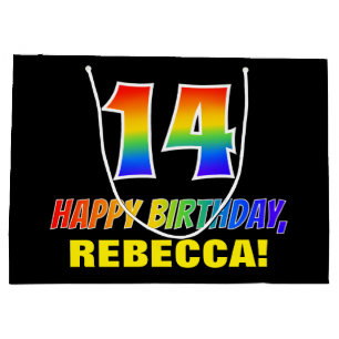 14e verjaardag: Vet, Vun, eenvoudig, regenboog 14 Groot Cadeauzakje