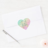 14e verjaardag Vlinders en Rainbows Heart Stick Hart Sticker (Envelop)
