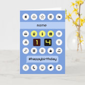 14e verjaardag voeg naam toe gepersonaliseerd comp kaart (Gele Bloem)