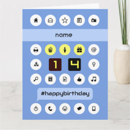 14e verjaardag voeg naam toe gepersonaliseerd comp kaart