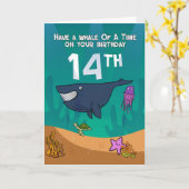 14e Verjaardag, Walvissen Zeester en schildpad, Ka Kaart (Gele Bloem)