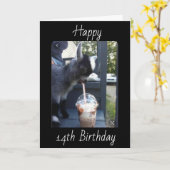 **14e** VERJAARDAG WENSEN - SPECIALE NIEUWE TIENER Kaart (Gele Bloem)