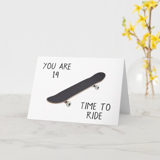 **14e** VERJAARDAG WOW EEN TIENER! Kaart (Gele Bloem)