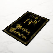 14e Verjaardagsfeest — Fancy Script & Aangepaste N Folie Uitnodiging (Gedraaid)