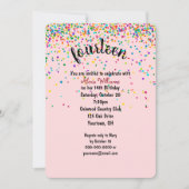14e verjaardagsfeestje confetti uitnodiging (Voorkant)