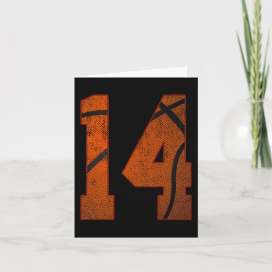 14e verjaardagsfeestje veertien 14 jaar oud basket kaart (Voorkant)