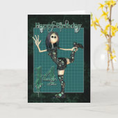 14e verjaardagskaart met Moonies H.I.P Rag Doll Kaart (Gele Bloem)