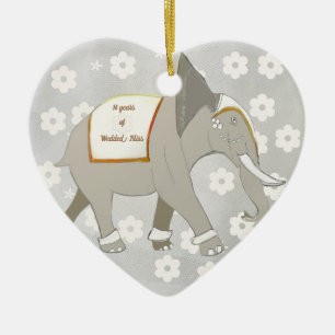 14e weddenschap Jubileum olifant Keramisch Ornament