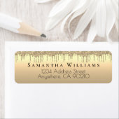 14K gouden druipende glitters retouradreslabels Etiket (Insitu)