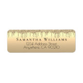 14K gouden druipende glitters retouradreslabels Etiket (Voorkant)