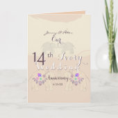 14th Anniversary Blank Folded Greeting Card Kaart (Voorkant)