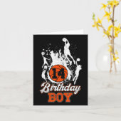 14th Birthday Bysketbyll Theme Verjaardag Jongen 1 Kaart (Gele Bloem)