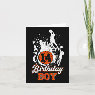 14th Birthday Bysketbyll Theme Verjaardag Jongen 1 Kaart