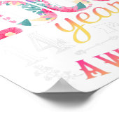 14th Birthday Flowers Gift for Girls Born in Augus Poster (Hoek)