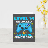 14th Birthday For Boys 14 Years Birthday Kids  Kaart (Gele Bloem)