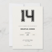 14th Birthday Invitation - Minimal Sport Style Kaart (Voorkant)