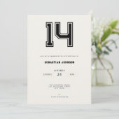 14th Birthday Invitation - Minimal Sport Style Kaart (Staand voorkant)