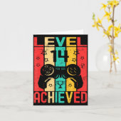 14th Birthday Level 14 Achieved Gamer Funny Birthd Kaart (Gele Bloem)
