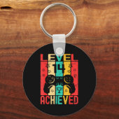 14th Birthday Level 14 Achieved Gamer Funny Birthd Sleutelhanger (Voorkant)