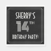 14th Birthday Party: Art Deco Style + Custom Name Servet (Voorkant)