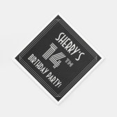 14th Birthday Party: Art Deco Style + Custom Name Servet (Hoek)