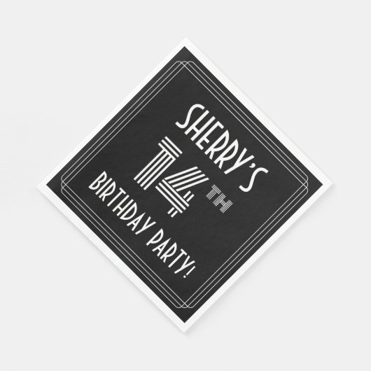 14th Birthday Party: Art Deco Style + Custom Name Servet (Hoek)
