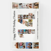 14th Birthday Party Number 14 Photo Collage Spandoek (Verticaal)