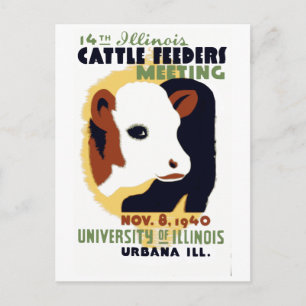  14th Illinois Cattle Feeders Meeting WPA Briefkaart