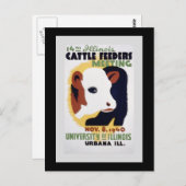 "14th Illinois Cattle Feeders Meeting" WPA-Poster Briefkaart (Voorkant / Achterkant)