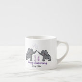 14th ivory wedding anniversary cute elephant espresso kop (Rechts)