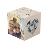 14th Ivory Wedding Anniversary Photo Cube Kubus (Achter hoekig)