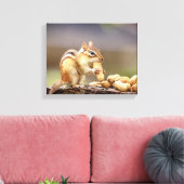 14x11 Chipmunk die een pinda eet Canvas Afdruk (Insitu (Woonkamer))