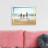 14x11 Liefde Typografie met Goud Lijst Canvas Afdruk (Insitu (Woonkamer))