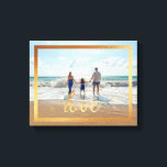 14x11 Liefde Typografie met Goud Lijst Canvas Afdruk<br><div class="desc">Faux Gold Foil Lijst rond uw aangepaste foto canvas print met het woord liefde in mooie kalligrafie.</div>