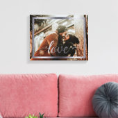 14x11 Liefde Typografie met Zilver Lijst Canvas Afdruk (Insitu (Woonkamer))