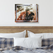 14x11 Liefde Typografie met Zilver Lijst Canvas Afdruk (Insitu (Slaapkamer))