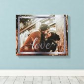 14x11 Liefde Typografie met Zilver Lijst Canvas Afdruk (Insitu (Houten vloer))