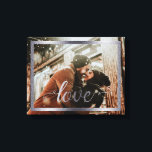14x11 Liefde Typografie met Zilver Lijst Canvas Afdruk<br><div class="desc">Faux Silver Foil Lijst rond uw aangepaste foto canvas print met het woord liefde in mooie kalligrafie.</div>