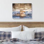14x11 Mallard Duck in Downing Park Canvas Afdruk (Insitu (Slaapkamer))