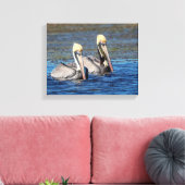14x11 Paar Pelicans Canvas Afdruk (Insitu (Woonkamer))