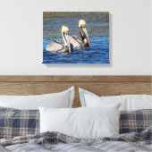 14x11 Paar Pelicans Canvas Afdruk (Insitu (Slaapkamer))