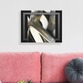 14x11" Trend Abstract Art Canvas Black White Gold (Insitu (Woonkamer))