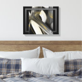 14x11" Trend Abstract Art Canvas Black White Gold (Insitu (Slaapkamer))