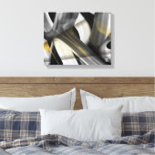 14x11" Trend Abstract Art Canvas Black White Gold (Insitu (Slaapkamer))