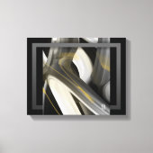 14x11" Trend Abstract Art Canvas Black White Gold Afdruk (Voorkant)