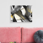 14x11" Trend Abstract Art Canvas Black White Gold Afdruk (Insitu (Woonkamer))