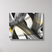 14x11" Trend Abstract Art Canvas Black White Gold Afdruk (Voorkant)