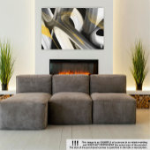 14x11" Trend Abstract Art Canvas Zwart Wit Goud Afdruk