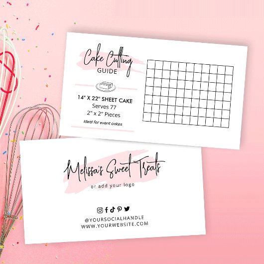 14x22"Bladtaart het dienen Gids 2x2 Porties Informatiekaartje