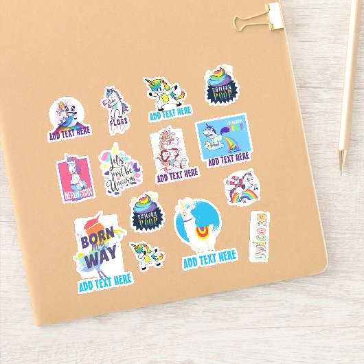 14x Shaped UNICORN Funny Cute Kawaii Dab Emoji Sticker (Notitieboek)